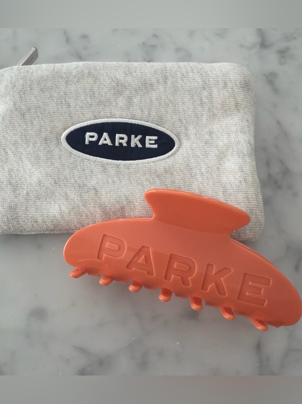 NEW PARKE Claw Clip in Creamsicle and Zipper Pouch